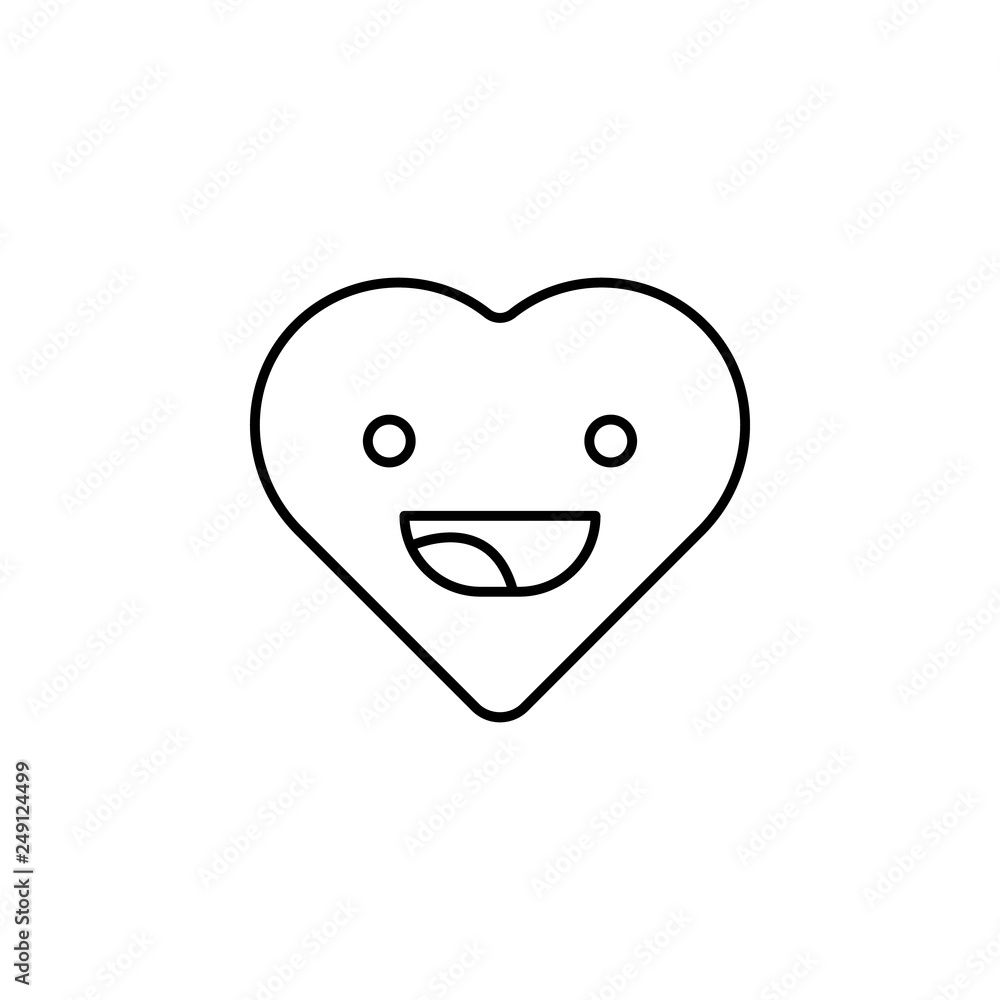 Poster emoji happy icon. element of heart emoji for mobile concept and web apps illustration. thin line ico