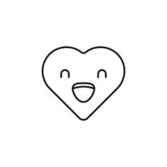 emoji happy icon. Element of heart emoji for mobile concept and web apps illustration. Thin line icon for website design and development, app development