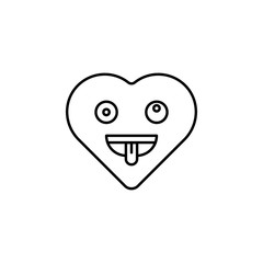 crazy emoji icon. Element of heart emoji for mobile concept and web apps illustration. Thin line icon for website design and development, app development