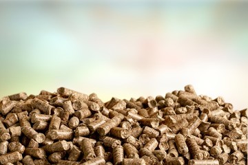 Pellets Biomass- close up on background