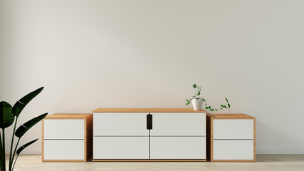 cabinet in modern empty room Japanese style,minimal designs. 3D rendering - obrazy, fototapety, plakaty