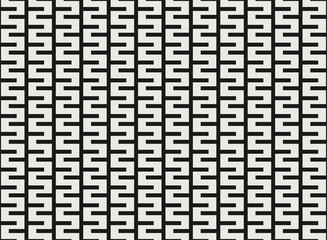 Black and white square geometric pattern design.