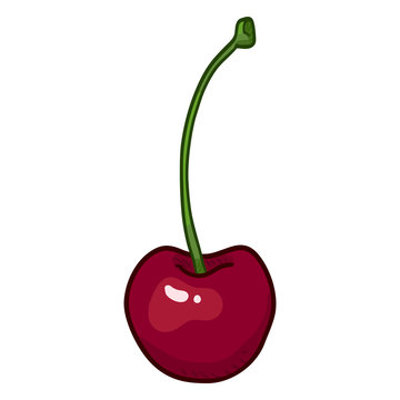 Vector Single Cartoon Cherry
