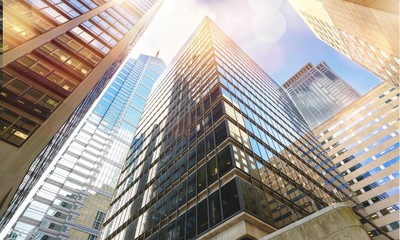 Modern office buildings in city