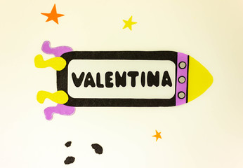 Decoração foguete em eva quarto bebê valentina