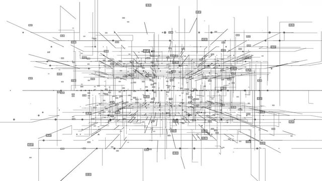 Big data visualization. HUD grid corners motion background. Analysis of information. Visual data infographics design. Science and technology. Available in 4K FullHD video render footage