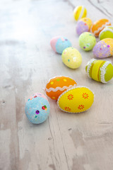 Easter eggs - close-up of colorful easter eggs for your easter design