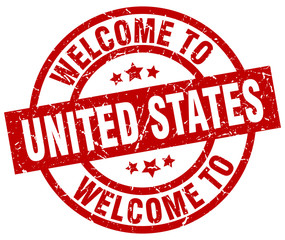 welcome to United States red stamp