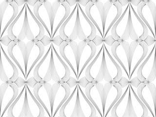 linear vector pattern, repeating abstract Geometry background, gray line of leaf or flower, floral. graphic clean design for fabric, wallpaper etc. pattern is on swatches panel.