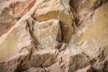 Dolomite rock specimen from mining and quarrying industries. Dolomite is an anhydrous carbonate mineral composed of calcium magnesium carbonate, ideally CaMg(CO3)2.