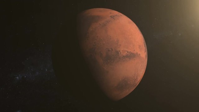 Mars Approach Half Illuminated