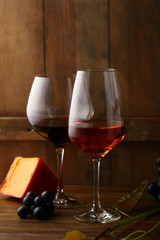 Alcohol drink in glasses