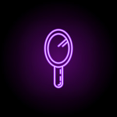 hand mirror icon. Elements of Beauty, make up, cosmetics in neon style icons. Simple icon for websites, web design, mobile app, info graphics