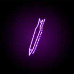 manicure tweezers icon. Elements of Beauty, make up, cosmetics in neon style icons. Simple icon for websites, web design, mobile app, info graphics