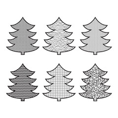 Set of Christmas tree icons in pop art stile Can be used for web and mobile. Vector illustration