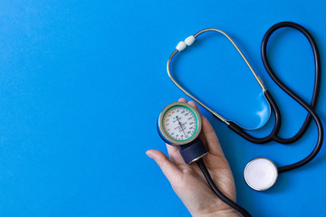 Medicine, health care equipment. Measurement of heartbeat and pressure. 