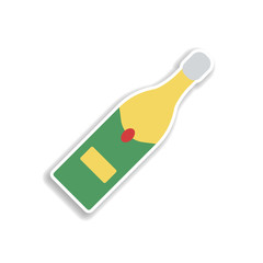 Christmas drink, beer 2 colored line sticker icon. Elements of Christmas in color icons. Simple icon for websites, web design, mobile app, info graphics