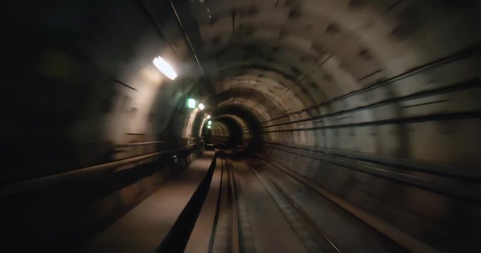 Metro in Copenhagen driving underground without driver