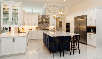 Modern White Kitchen in Estate Home