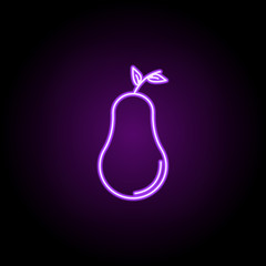 pear icon. Elements of Food and drink in neon style icons. Simple icon for websites, web design, mobile app, info graphics