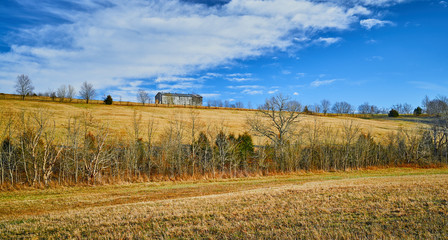 Tobacco Barn an a Hill