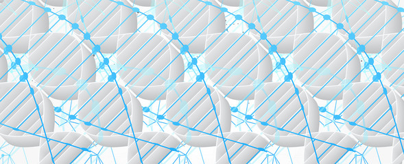 Science template, abstract background with a 3D DNA molecules. Vector illustration.