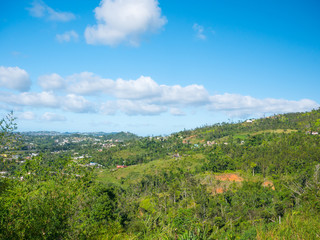 Obraz premium View from Ruta panoramica road in Puerto Rico. USA. this road is little used by tourists but allows to leave the tourist circuit and offers great views.