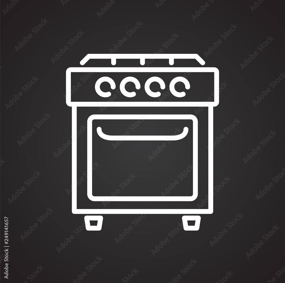 Poster cooker line icon on black background for graphic and web design, modern simple vector sign. internet