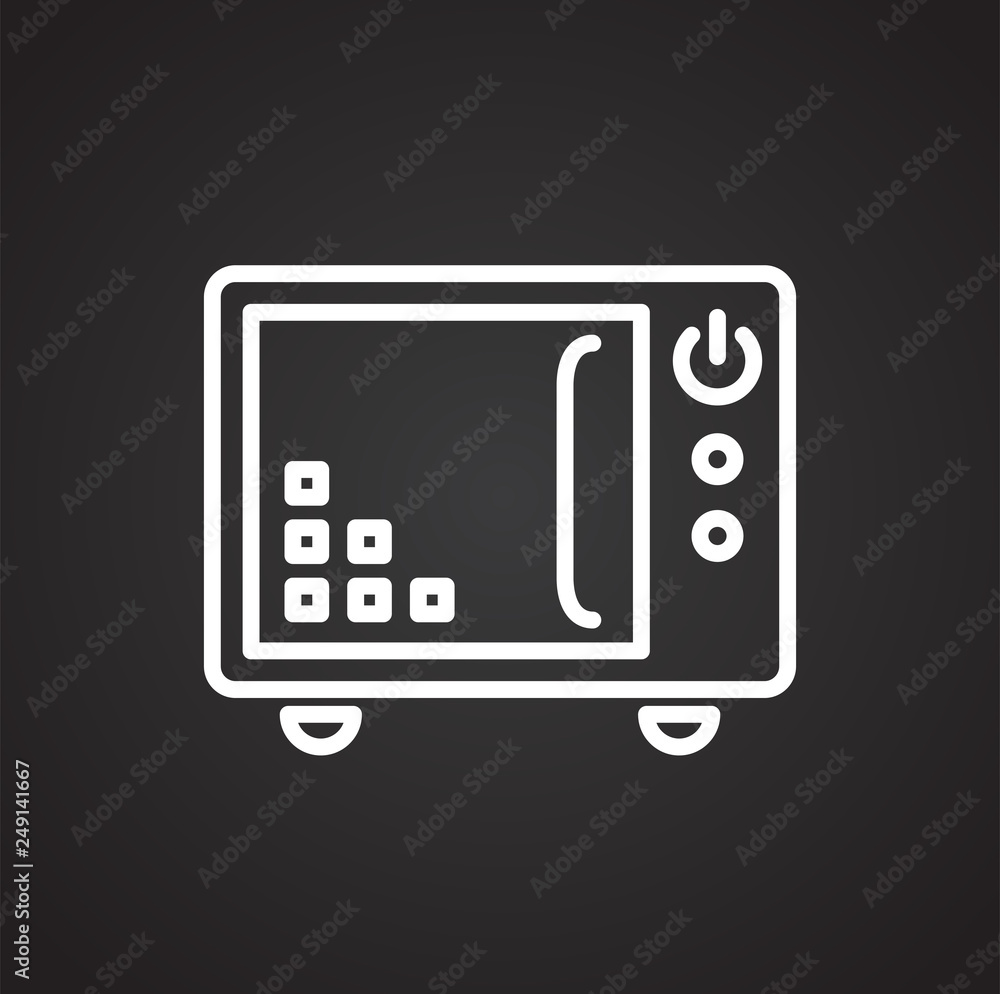 Poster cooker line icon on black background for graphic and web design, modern simple vector sign. internet