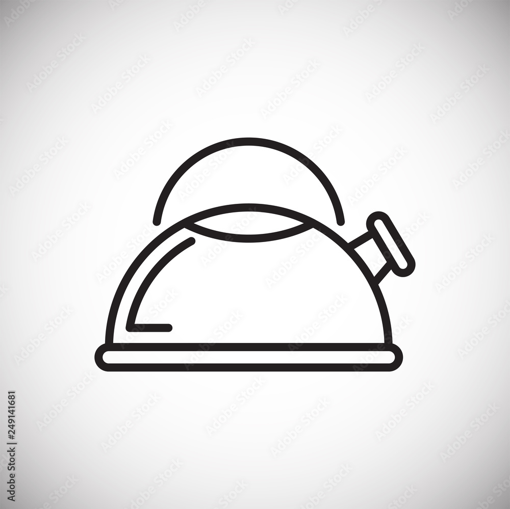Poster kettle line icon on white background for graphic and web design, modern simple vector sign. internet