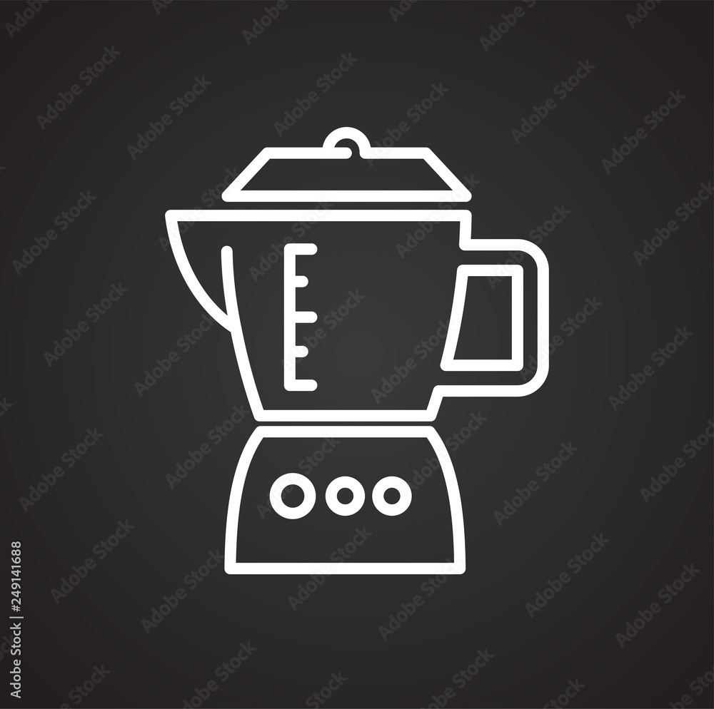 Poster blender line icon on black background for graphic and web design, modern simple vector sign. interne