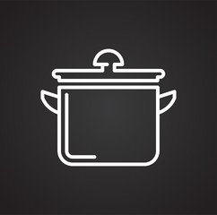 Cookware line icon on black background for graphic and web design, Modern simple vector sign. Internet concept. Trendy symbol for website design web button or mobile app