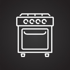 Cooker line icon on black background for graphic and web design, Modern simple vector sign. Internet concept. Trendy symbol for website design web button or mobile app