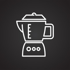 Blender line icon on black background for graphic and web design, Modern simple vector sign. Internet concept. Trendy symbol for website design web button or mobile app