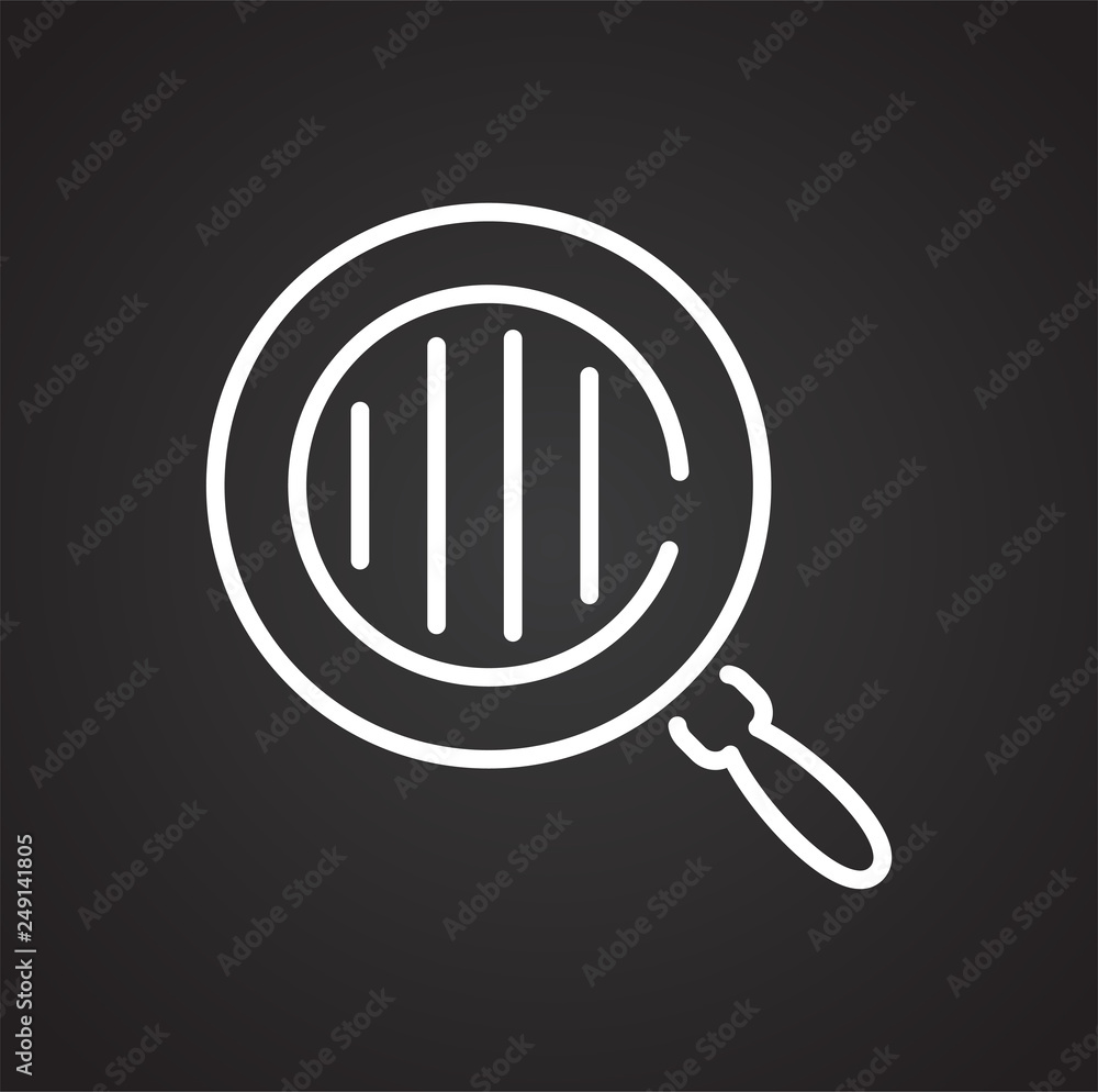 Poster cookware line icon on black background for graphic and web design, modern simple vector sign. intern