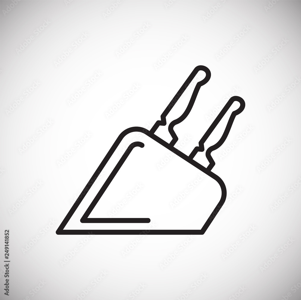 Poster kitchen knife line icon on white background for graphic and web design, modern simple vector sign. i