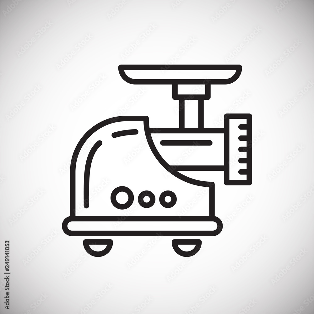 Poster meat grinder line icon on white background for graphic and web design, modern simple vector sign. in
