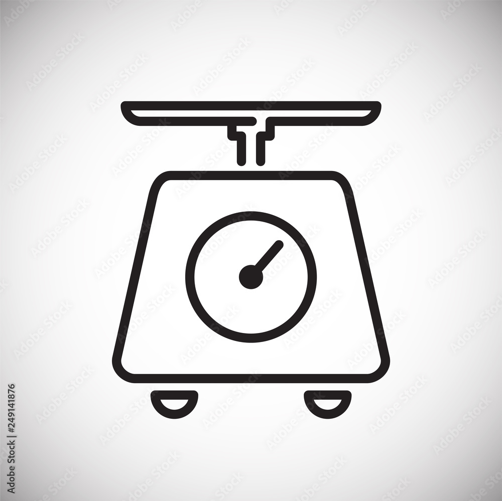 Poster scales line icon on white background for graphic and web design, modern simple vector sign. internet
