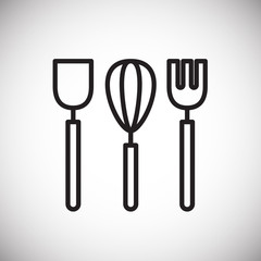 Kitchenware line icon on white background for graphic and web design, Modern simple vector sign. Internet concept. Trendy symbol for website design web button or mobile app