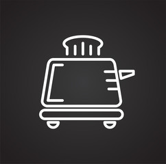 Toaster line icon on black background for graphic and web design, Modern simple vector sign. Internet concept. Trendy symbol for website design web button or mobile app