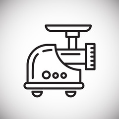 Meat grinder line icon on white background for graphic and web design, Modern simple vector sign. Internet concept. Trendy symbol for website design web button or mobile app