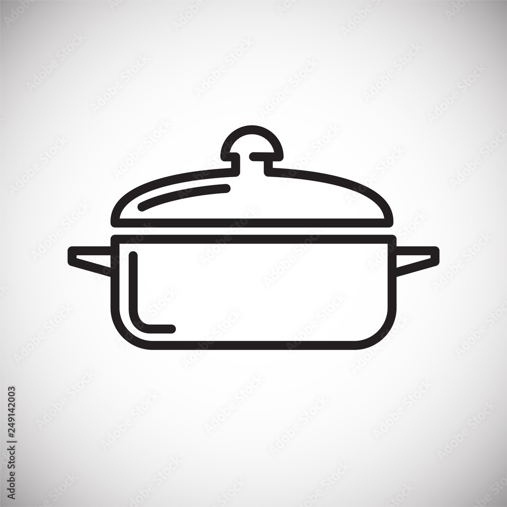 Poster cookware line icon on white background for graphic and web design, modern simple vector sign. intern