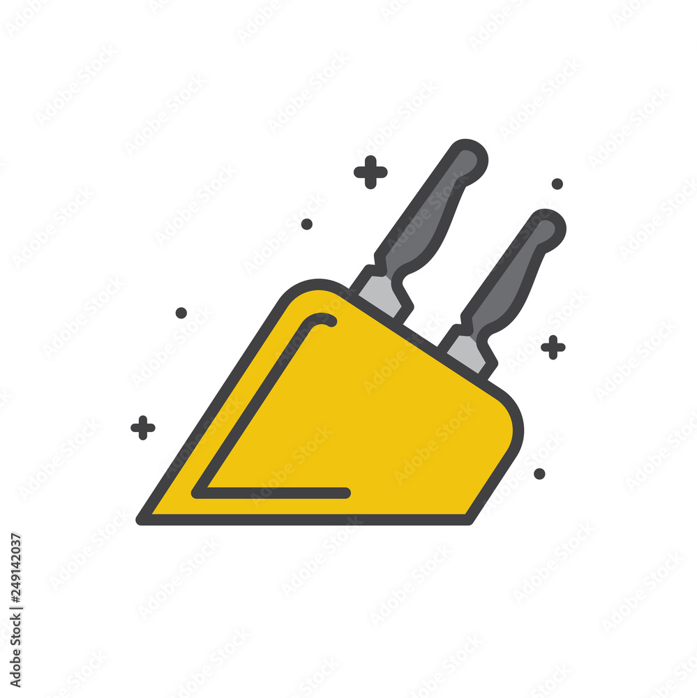Poster kitchen knife line icon on white background for graphic and web design, modern simple vector sign. i