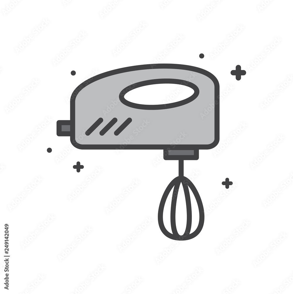 Poster mixer line icon on white background for graphic and web design, modern simple vector sign. internet 