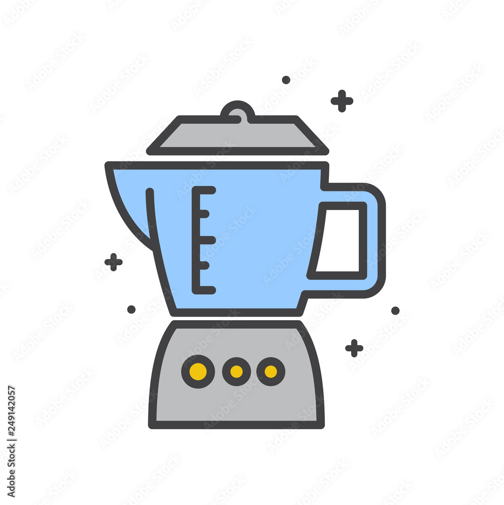 Poster blender line icon on white background for graphic and web design, modern simple vector sign. interne