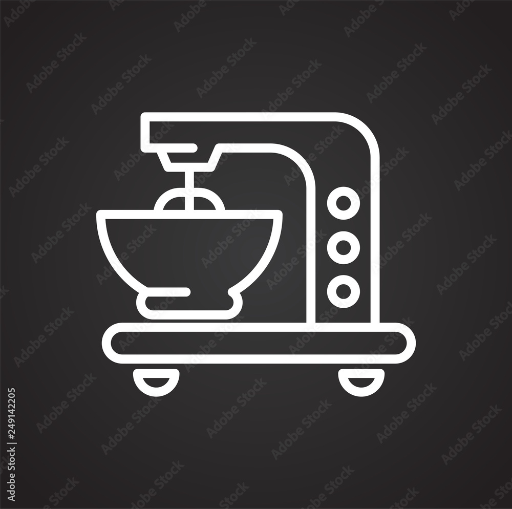 Poster mixer line icon on black background for graphic and web design, modern simple vector sign. internet 