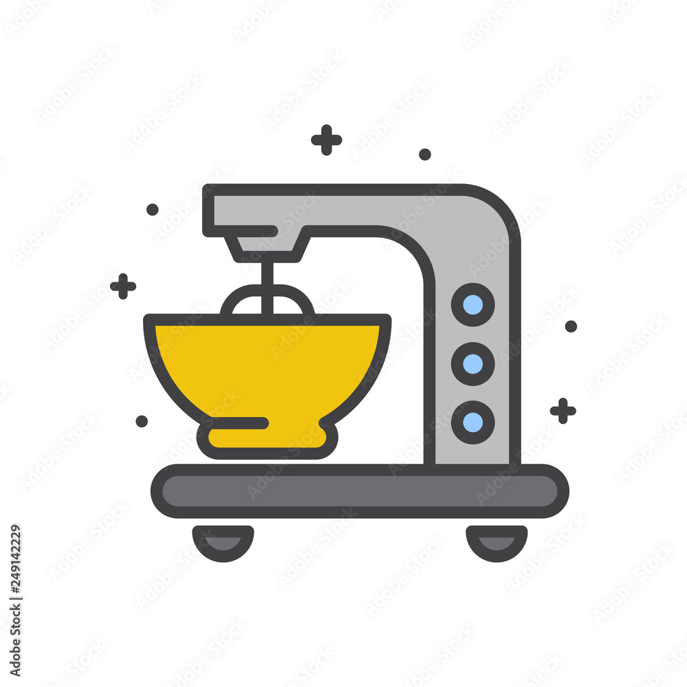 Poster mixer line icon on white background for graphic and web design, modern simple vector sign. internet 