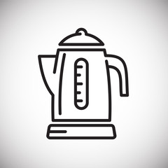 Electric kettle line icon on white background for graphic and web design, Modern simple vector sign. Internet concept. Trendy symbol for website design web button or mobile app