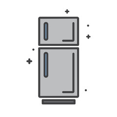 Refrigerator line icon on white background for graphic and web design, Modern simple vector sign. Internet concept. Trendy symbol for website design web button or mobile app
