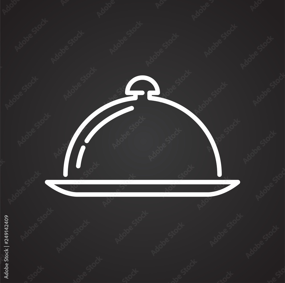 Poster cookware line icon on black background for graphic and web design, modern simple vector sign. intern